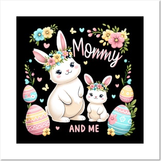 Mommy and Me Bunny Rabbit Cute Easter T-Shirt Posters and Art